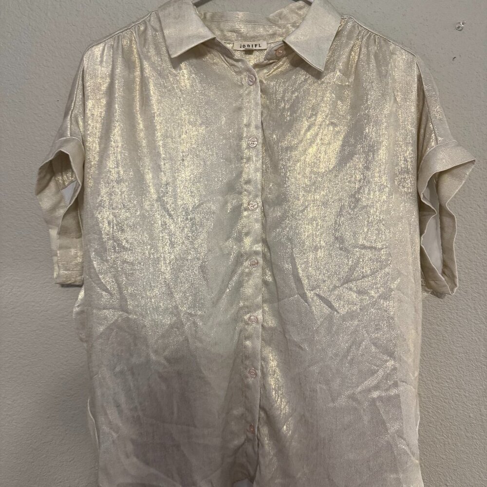 Jodifl button down gold top